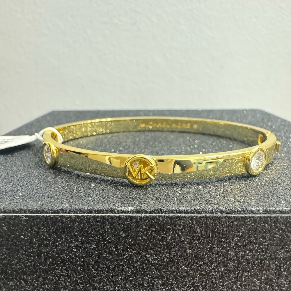 Michael Kors Logo Bezeled Pavé Bangle